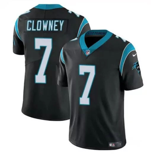 Jadeveon Clowney 7 Jersey Black Carolina Panthers Men Blue White Vapor Stitched