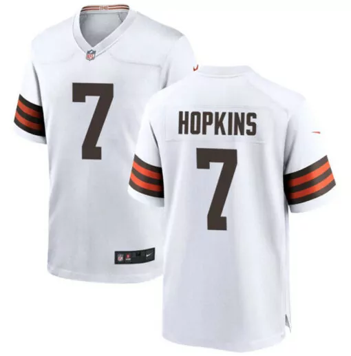 Deandre Hopkins 7 Jersey White Cleveland Browns Men Traditional Brown Orange Stitched