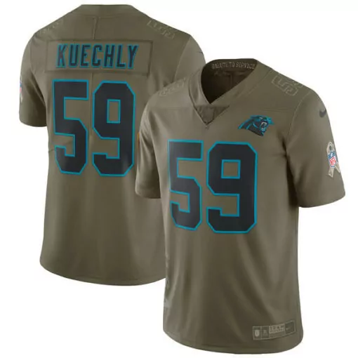 Luke Kuechly 59 Carolina Panthers Jersey Olive Green Salute To Service Men Alternate