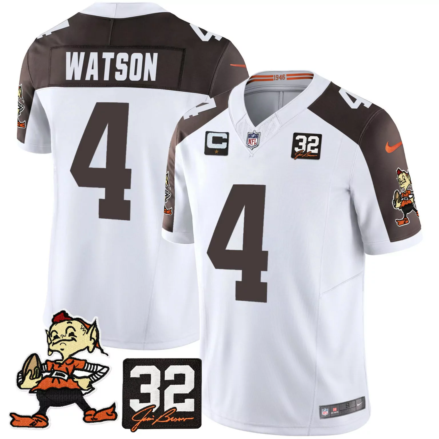 Deshaun Watson 4 Cleveland Browns Jersey White History Men Nike Vapor Untouchable