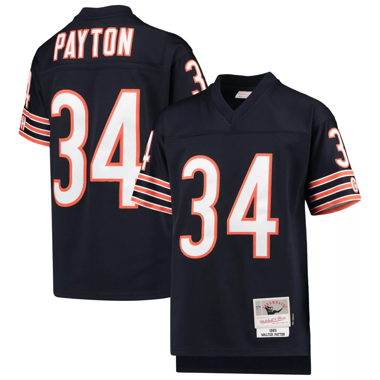 Walter Payton 34 Chicago Bears Jersey Navy Blue 1985 Mitchell Ness Throwbacks Men
