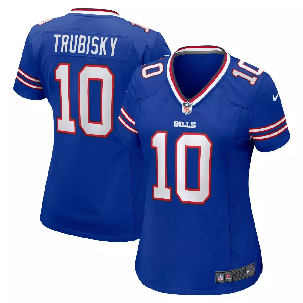 Mitchell Trubisky 10 Bills Jersey Royal Blue Men White Red Game
