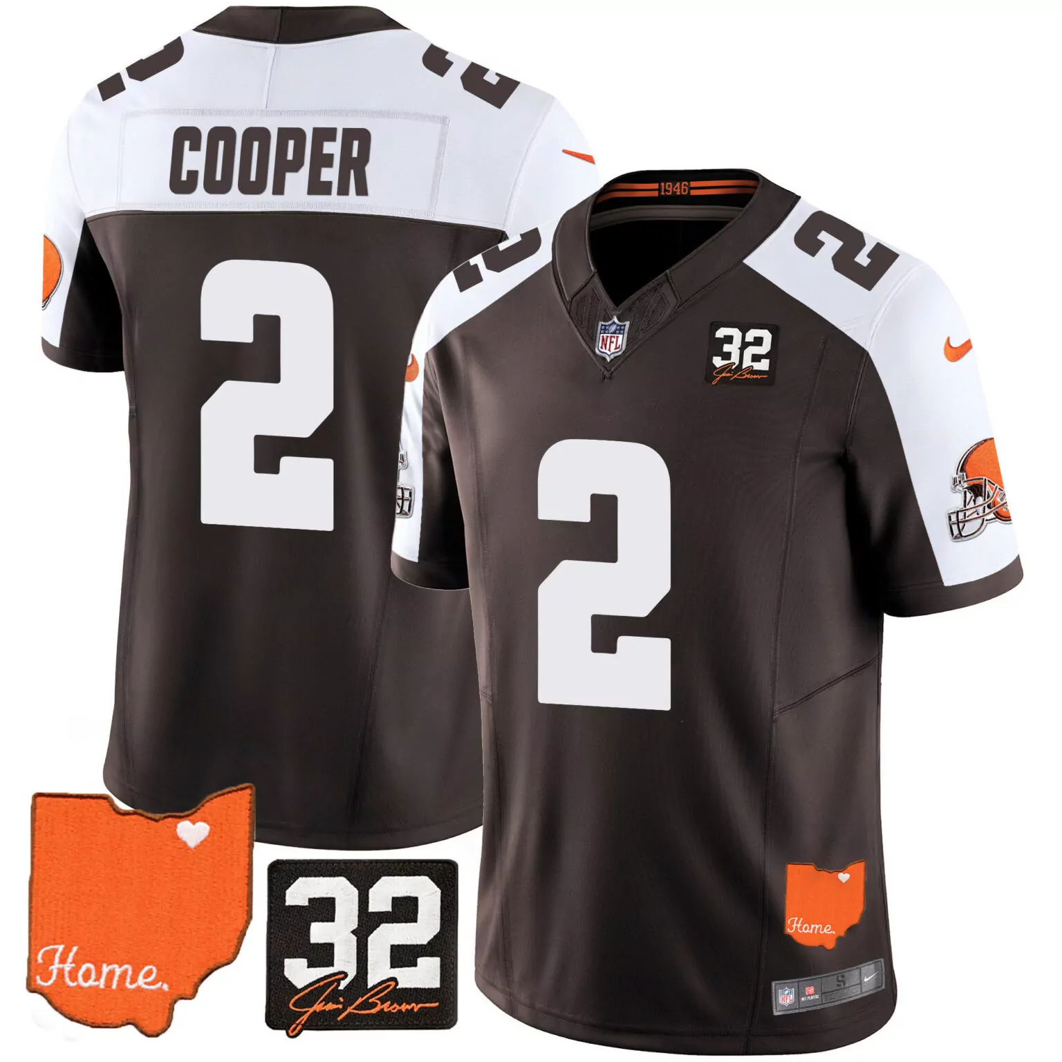 Amari Cooper 2 Cleveland Browns Jersey Brown Jim Home_state_ohio 32_jim_brown Men