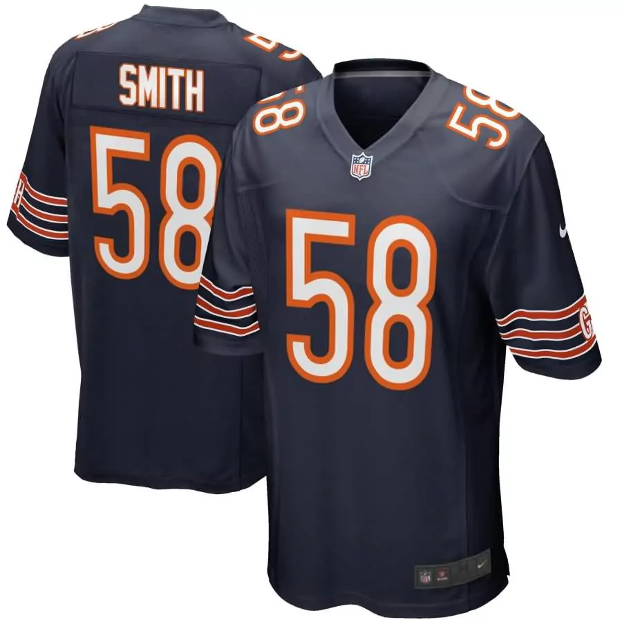 Roquan Smith 58 Chicago Bears Jersey Navy Blue Men NFL Orange White Game