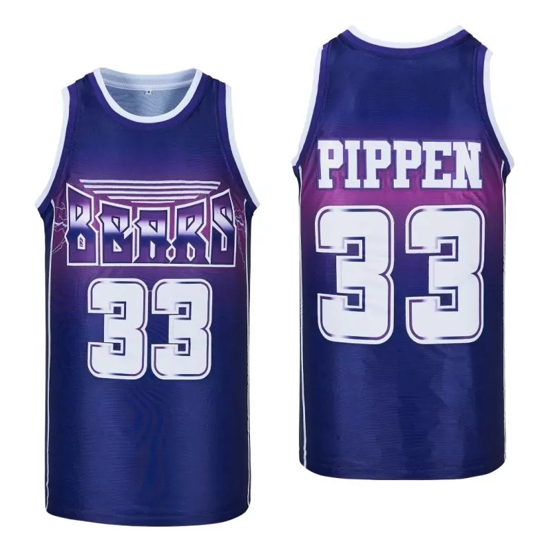 Scottie Pippen 33 Bears Jersey Purple Men Split White Pink