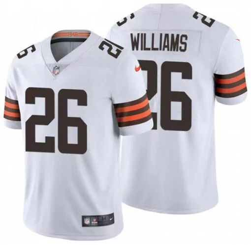 Quincy Williams 26 Jersey White Cleveland Browns Men Brown Orange Vapor Stitched