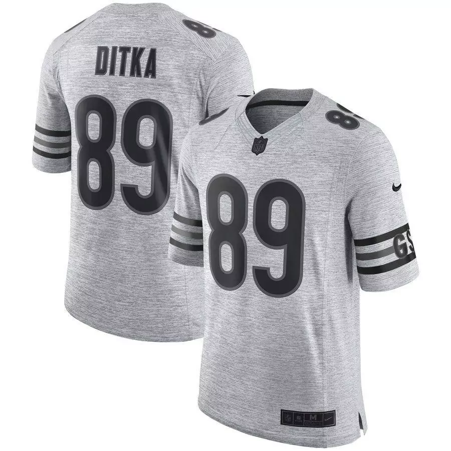 Mike Ditka 89 Green Bay Packers Jersey Gray Men Player Alternate Black Retired Limited