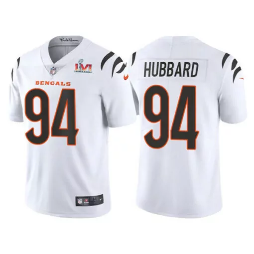 Sam Hubbard 94 Bengals Jersey White Super Bowl Lvi Men NFL Orange Black Vapor Stitched