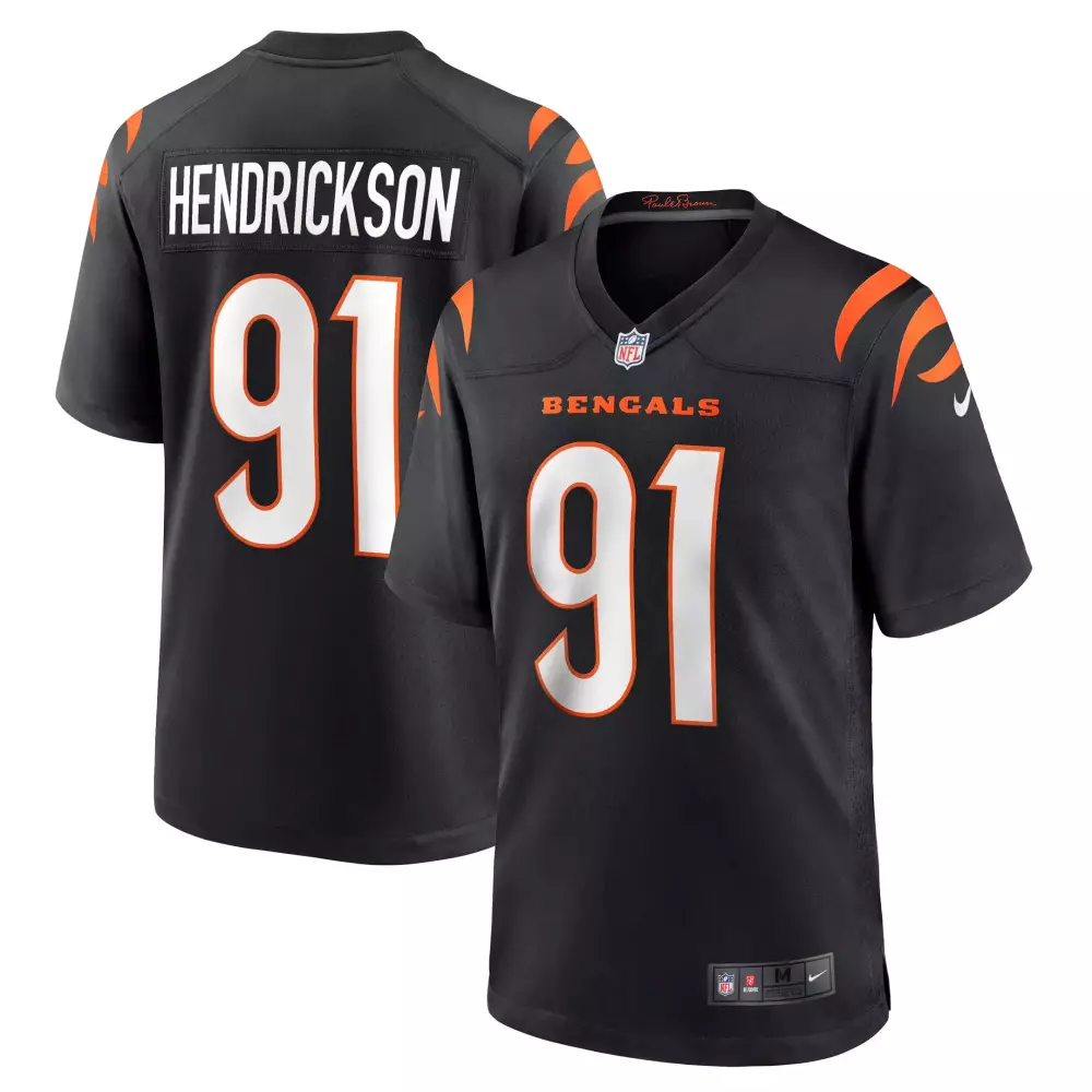 Trey Hendrickson 91 Bengals Jersey Black Men Game Orange White