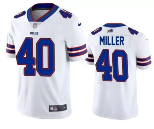Von Miller 40 Buffalo Bills Jersey White Men Short Sleeve Blue Red Vapor Stitched