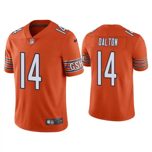 Andy Dalton 14 Chicago Bears Jersey Orange Men White Navy Vapor Stitched