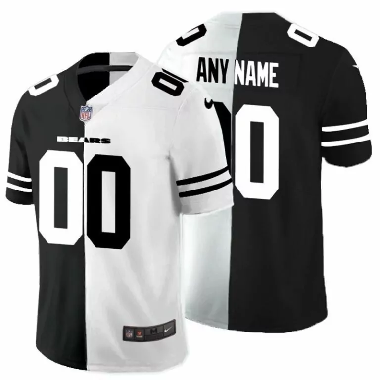Bears Jersey Black Men Split Design White Personalized Custom