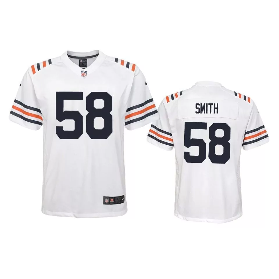 Roquan Smith 58 Chicago Bears Jersey White Men Navy Orange Alternate Classic Game