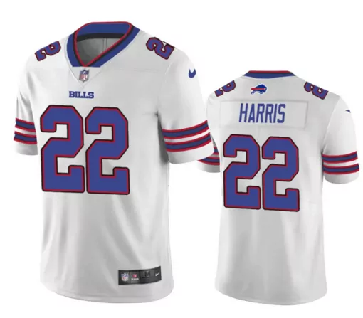 Custom Bills 22 Jersey White Blue Red Vapor Stitched