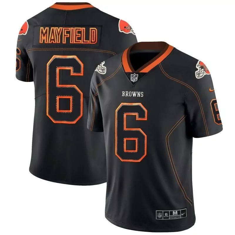 Baker Mayfield 6 Browns Jersey Black Men Orange Classic
