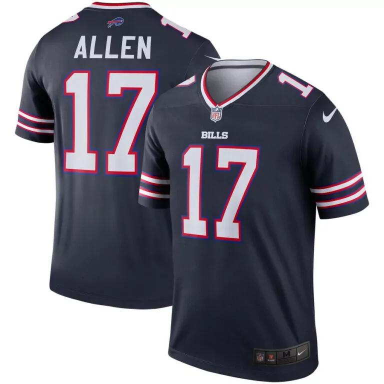 Josh Allen 17 Buffalo Bills Jersey Navy Men Alternate White Red Stitched