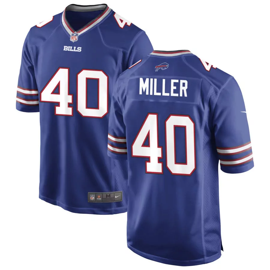 Von Miller 40 Buffalo Bills Jersey Royal Blue Men Replica White Red Game