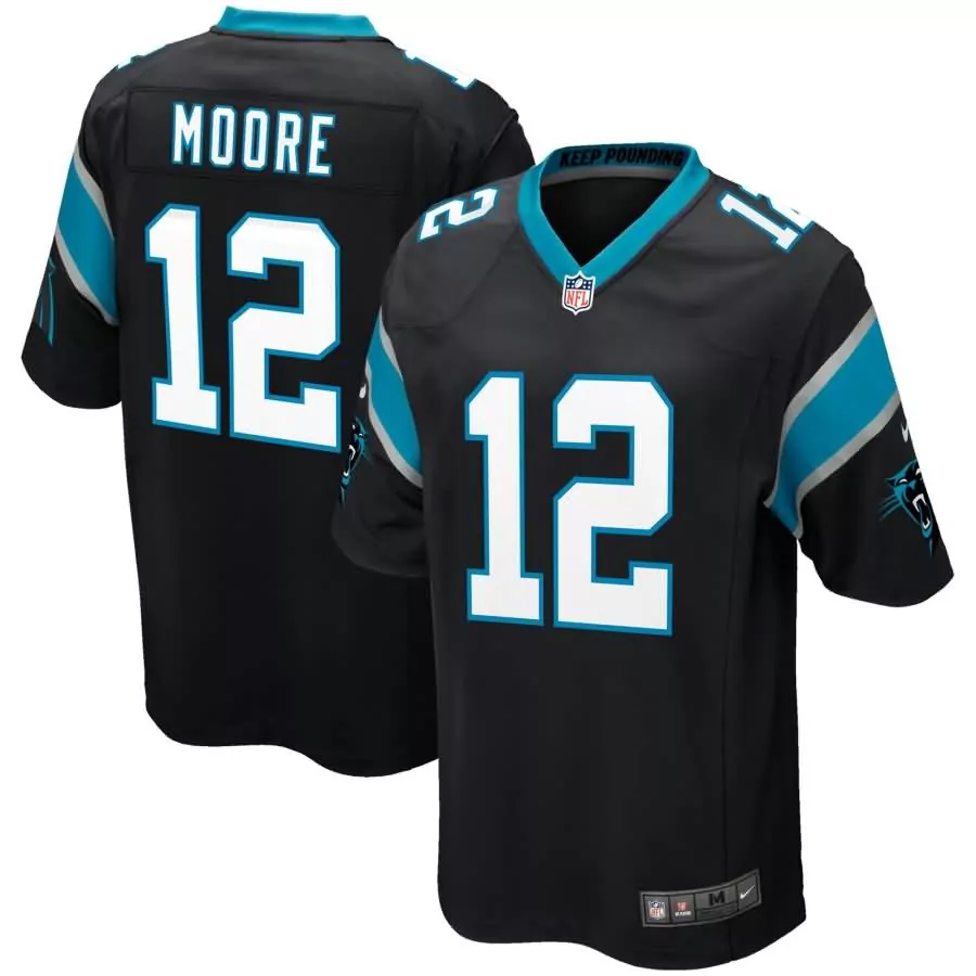 Dj Moore 12 Carolina Panthers Jersey Black Men Standard Blue Grey Game
