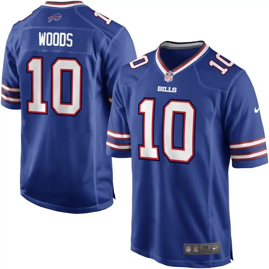 Robert Woods 10 Bills Jersey Blue Men Standard White Red Game