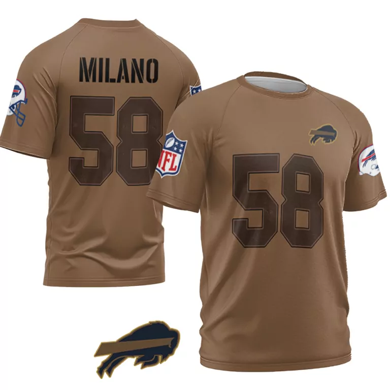 Matt Milano 58 Buffalo Bills Jersey Brown Madden 24 Helmet 2023 Men Alternate Dark