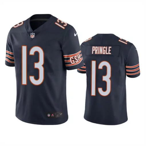 Byron Pringle 13 Chicago Bears Jersey Navy Blue Men NFL Orange White Vapor Stitched