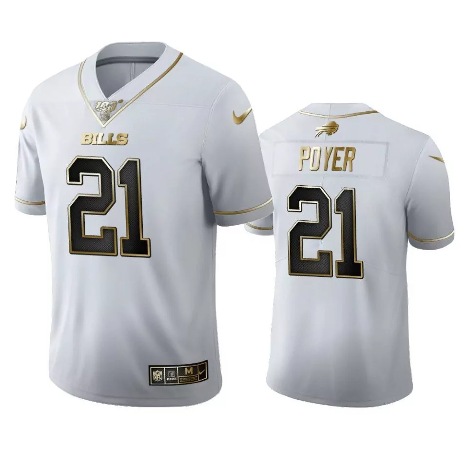 Poyer 21 Bills Jersey White Men Standard Alternate Black Gold
