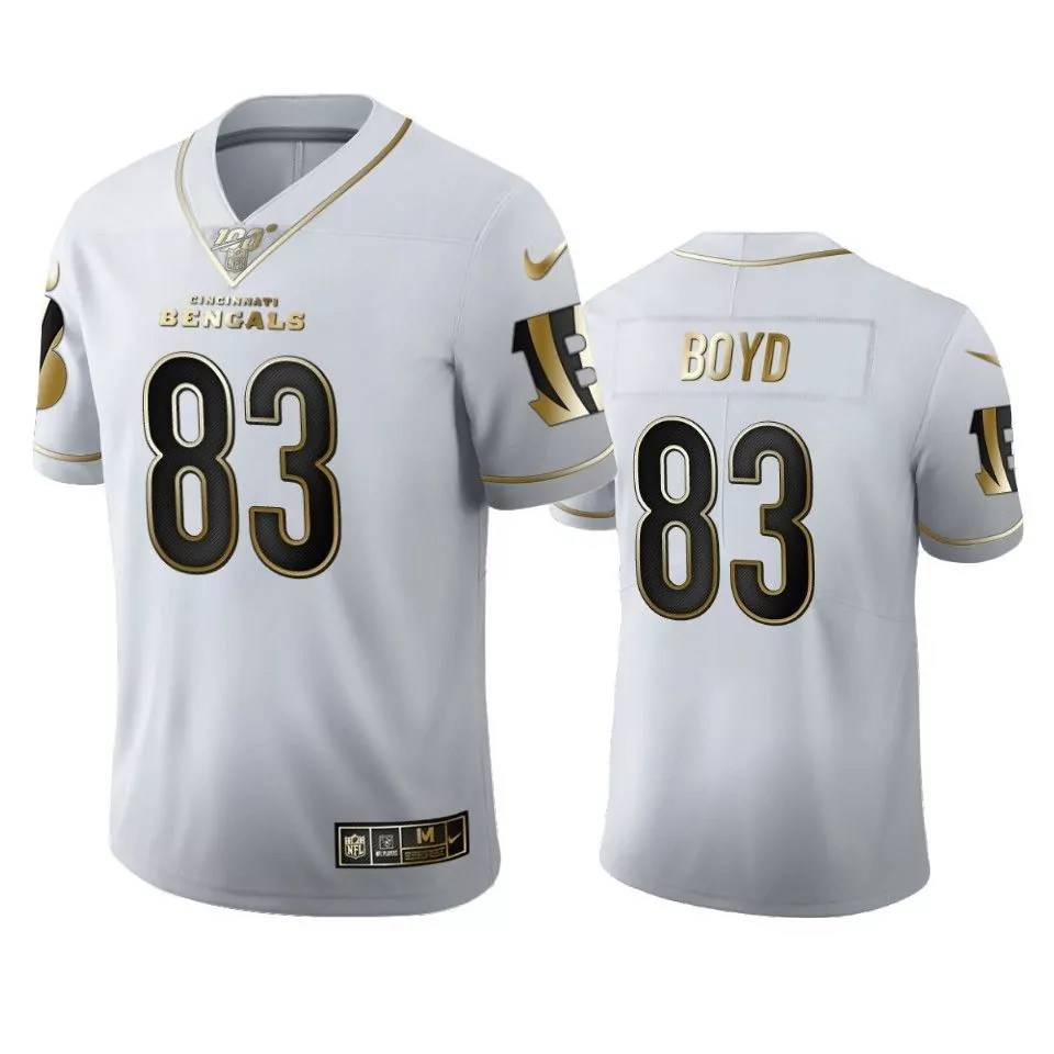 Tyler Boyd 83 Cincinnati Bengals Jersey White Men Standard Alternate Black Gold