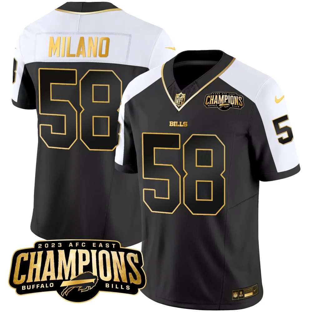 Von Miller 58 Buffalo Bills Jersey Black 2023 AFC East Champions Men Jerseys Split Design