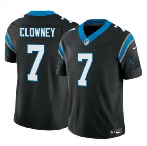 Jadeveon Clowney 7 Jersey Black Carolina Panthers Men Standard Blue White Stitched