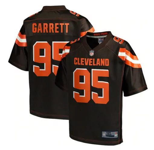 Myles Garrett 95 Cleveland Browns Jersey Brown Men Orange White Stitched
