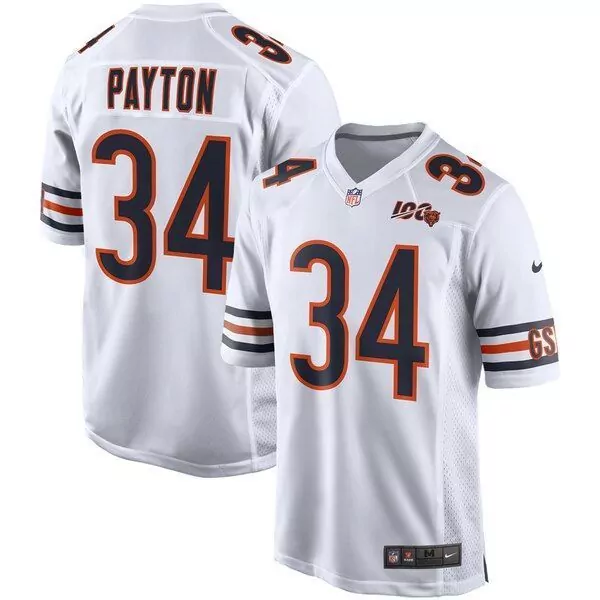 Walter Payton 34 Bears Jersey White Men Navy Blue Orange Retired Game