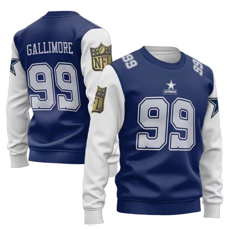 Neville Gallimore 99 Jersey Navy Dallas Cowboys Men White Throwback Limited Vapor