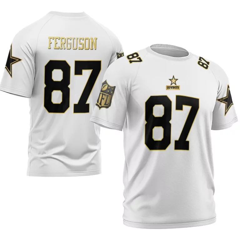 Jake Ferguson 87 Cowboys Jersey White 2023 Men Black Gold Throwback Limited Vapor
