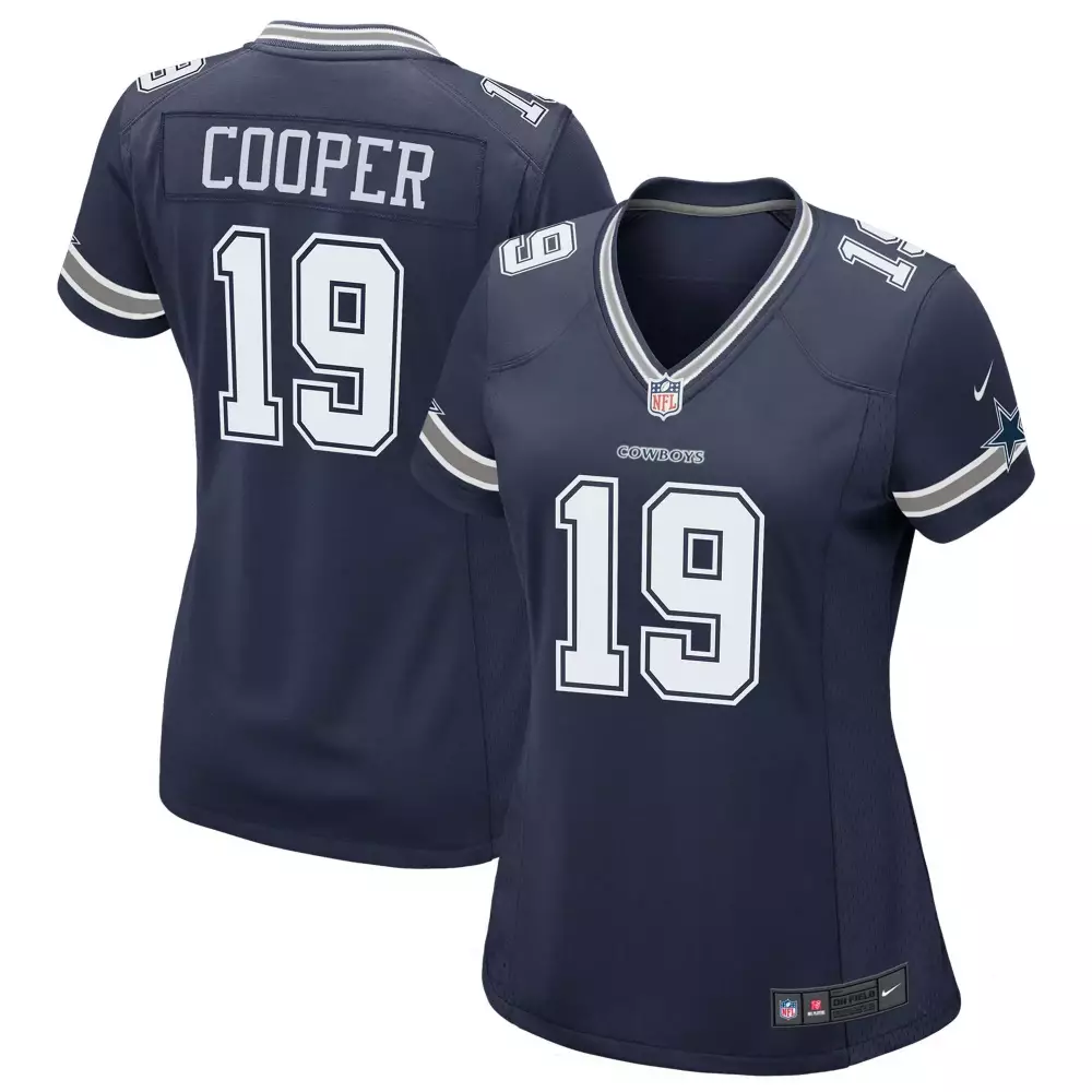 Amari Cooper 19 Dallas Cowboys Jersey Navy Blue Women NFL White Gray Game