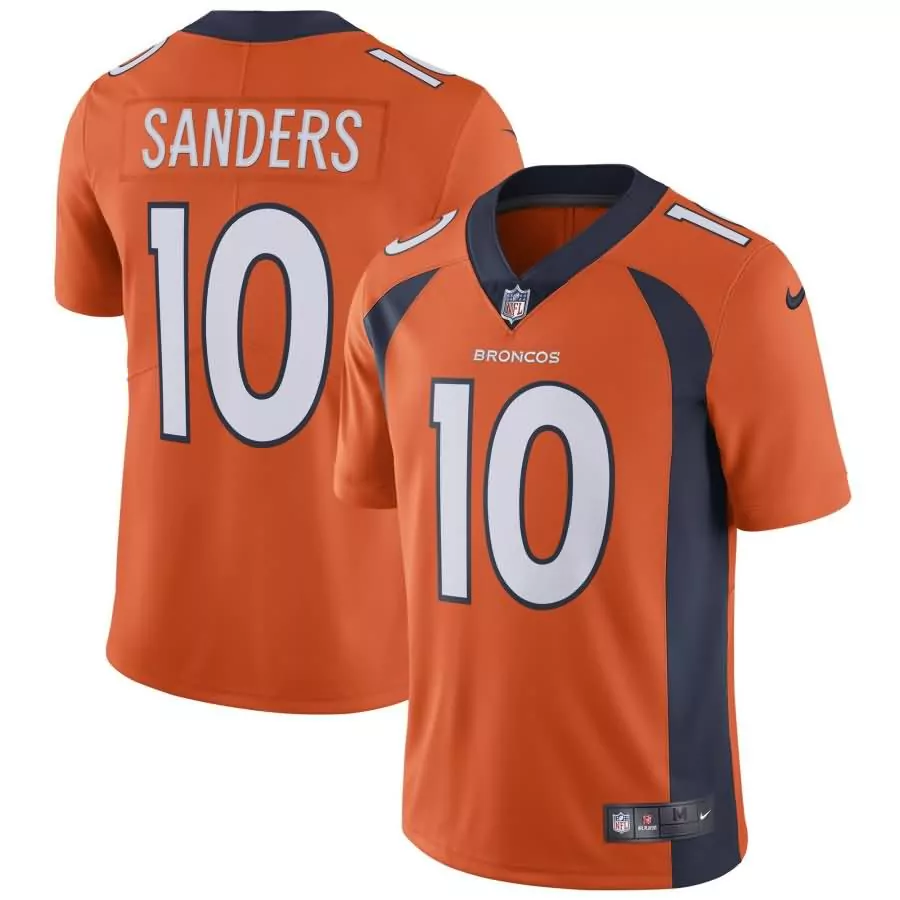 Emmanuel Sanders 10 Broncos Jersey Orange Men Replica Navy Blue Vapor Limited