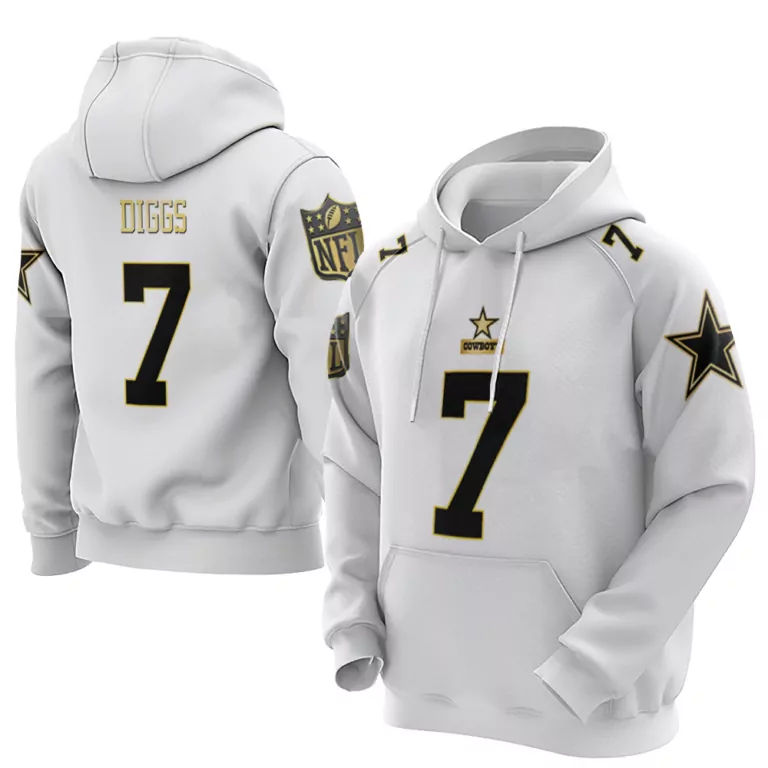 Trevon Diggs 7 Cowboys Jersey White Men Hoodie Black Gold Throwback Limited Vapor