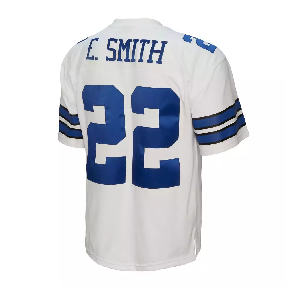 Emmitt Smith 22 Dallas Cowboys Jersey White Men Blue Black Retired Legacy