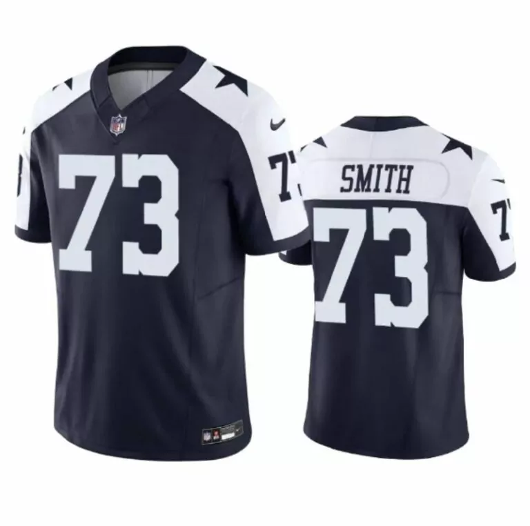 Tyler Smith 73 Dallas Cowboys Jersey Navy Blue Men On-field White Vapor Limited Stitched