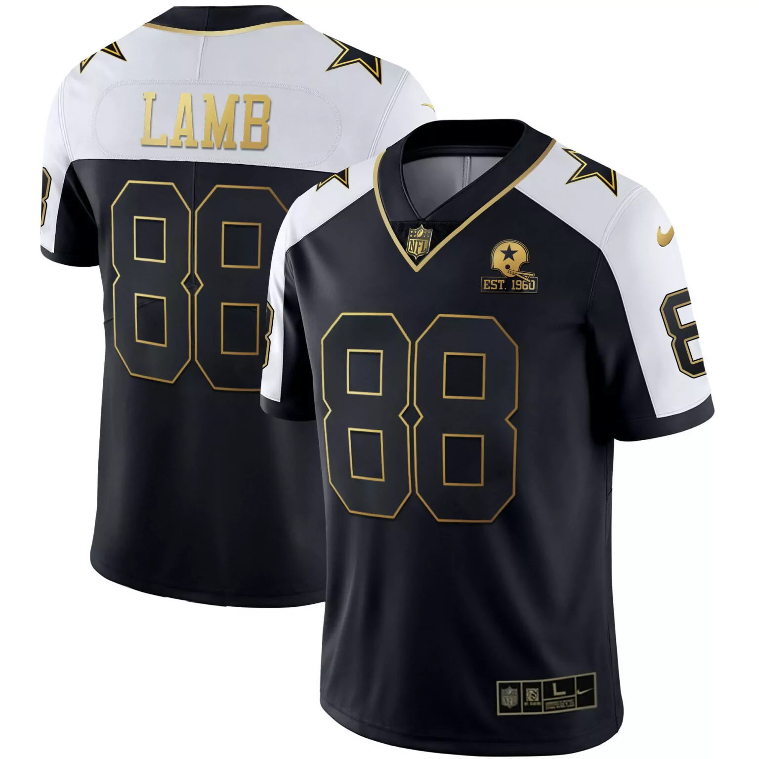 Ceedee Lamb 88 Dallas Cowboys Jersey Black 2020 Salute To Service 60th Anniversary