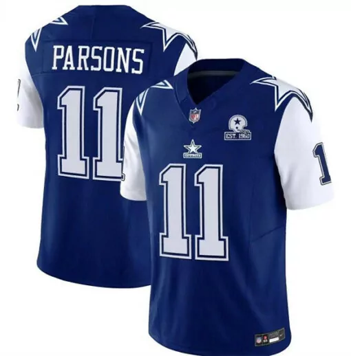 Micah Parsons 11 Dallas Cowboys Jersey Royal Blue Men White Vapor Stitched