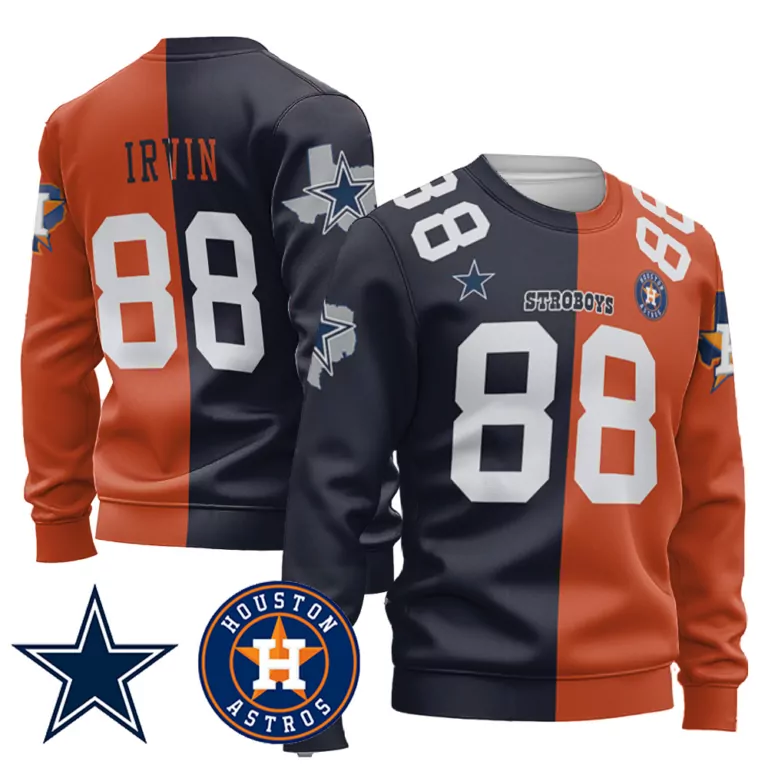 Michael Irvin 88 Dallas Cowboys Jersey Orange Split Team Houston Astros Star 2022