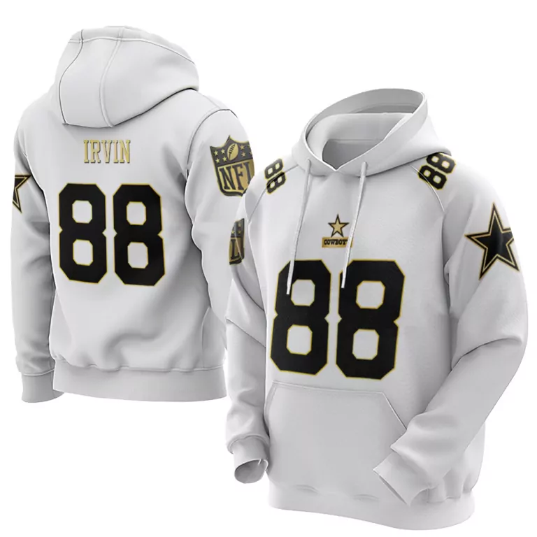 Michael Irvin 88 Cowboys Jersey White Men Hoodie Black Gold Throwback Limited Vapor