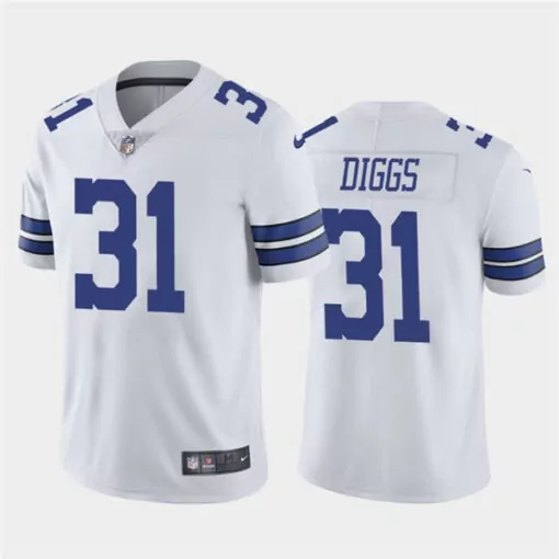 Trevon Diggs 31 Dallas Cowboys Jersey White Men Player Blue Silver Custom Stitched