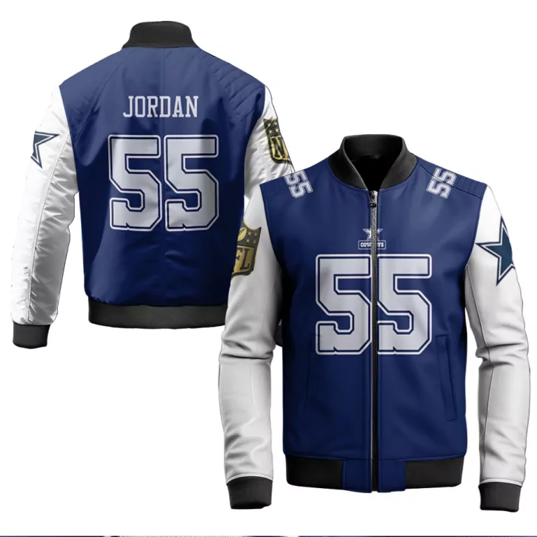 Jordan 55 Dallas Cowboys Jersey Blue Men Bomber Jacket White Throwback Limited Vapor
