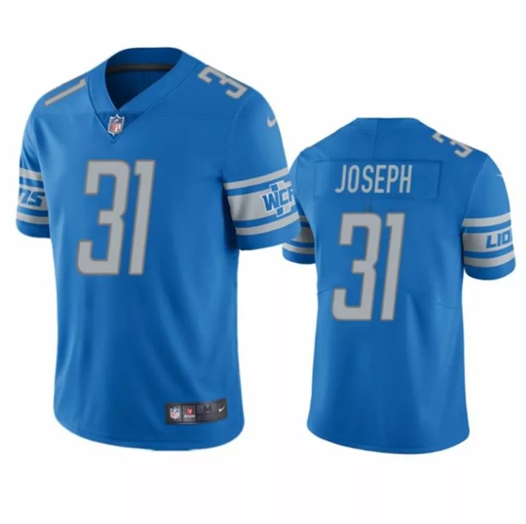 Kerby Joseph 31 Lions Jersey Blue Men White Silver Vapor Limited Stitched