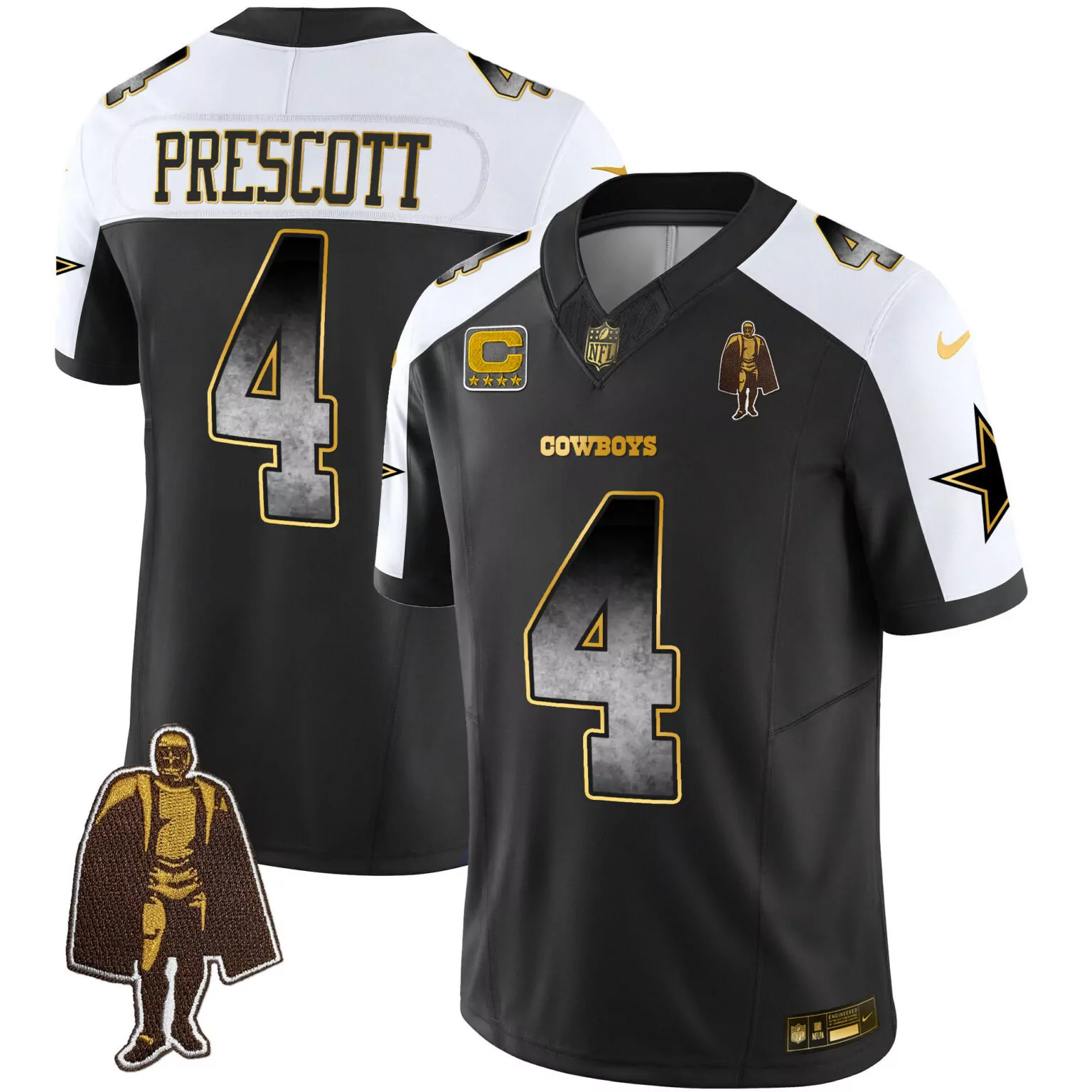 Dak Prescott 4 Cowboys Jersey Black Superstar Robot Stars Men Alternate Custom Design