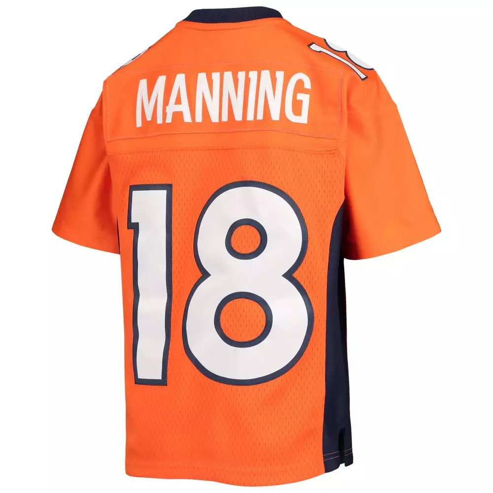 Peyton Manning 18 Denver Broncos Jersey Orange Replica Navy Blue White Retired Legacy