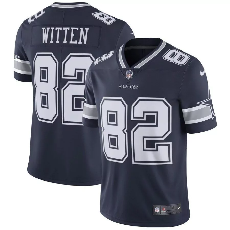 Jason Witten 82 Cowboys Jersey Navy Men Applique White Gray Vapor Limited