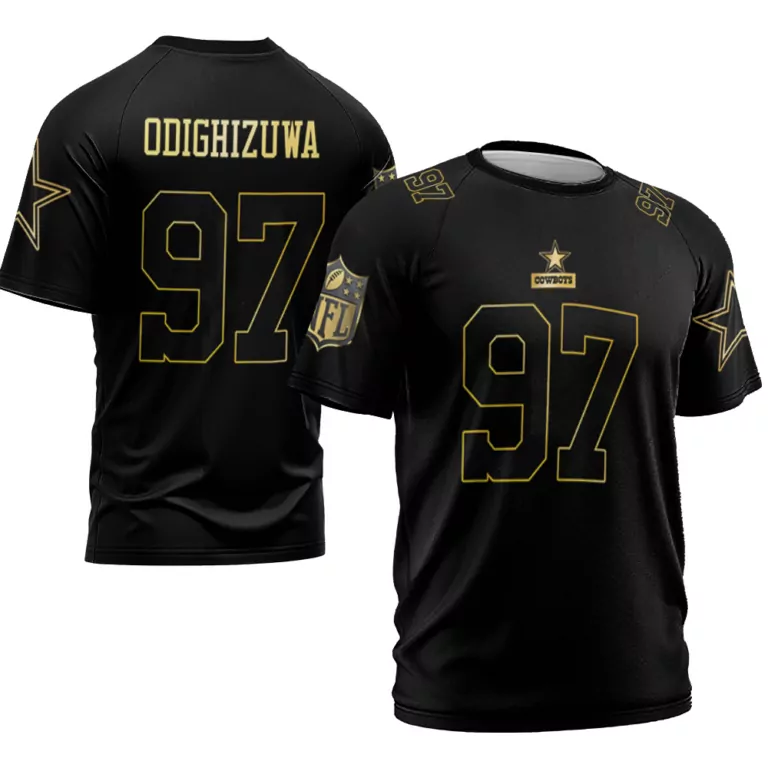 Osa Odighizuwa 97 Cowboys Jersey Black Null Men American Gold Throwback Limited Vapor