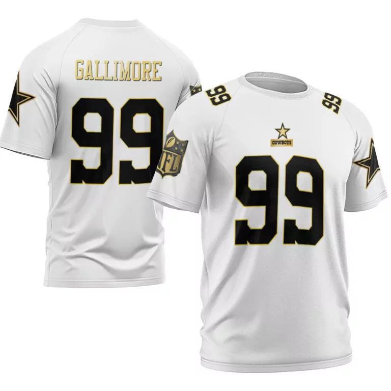 Neville Gallimore 99 Cowboys Jersey White Men Black Gold Throwback Limited Vapor